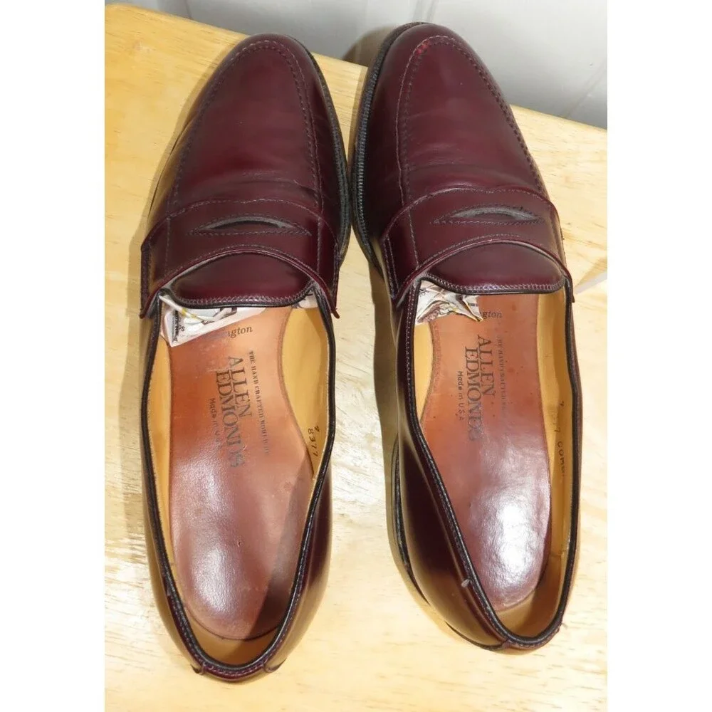 Allen Edmonds Lexington Size 9 C Burgundy Brown Men's Loafers Shoes
